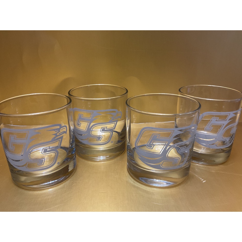 Georgia Southern Eagles GS Logo Whiskey Rocks Glasses Set of 4 Clear Barware